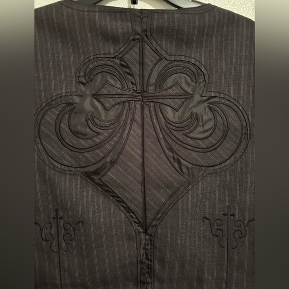 Affliction black premium embroidered vest L - Picture 8 of 9